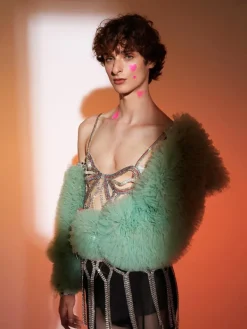 Embellishment*Embellishment O/S Jasiel Ruched Tulle Shrug