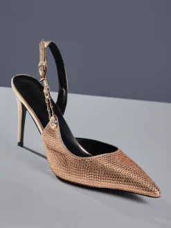 Shoes*Mew Mews Fashion Jaxxon Crystal Heels In Champagne