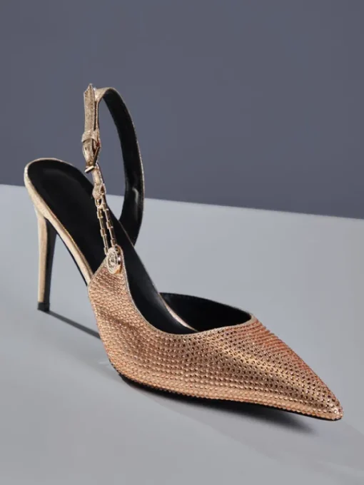 Shoes*Mew Mews Fashion Jaxxon Crystal Heels In Champagne