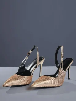 Shoes*Mew Mews Fashion Jaxxon Crystal Heels In Champagne