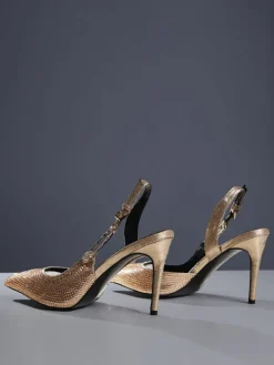 Shoes*Mew Mews Fashion Jaxxon Crystal Heels In Champagne