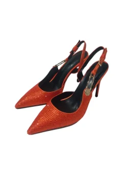 Shoes*Mew Mews Fashion Jaxxon Crystal Heels In Orange