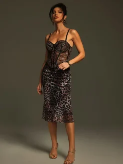 Skirts*Mew Mews Fashion Jecori Leopard Skirt