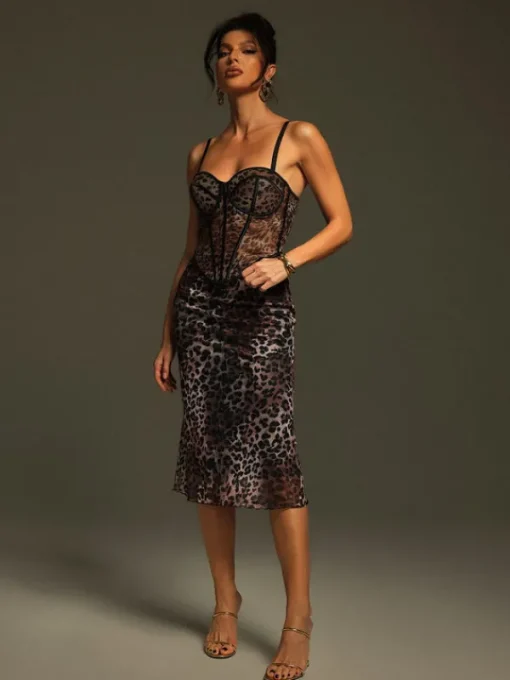Skirts*Mew Mews Fashion Jecori Leopard Skirt