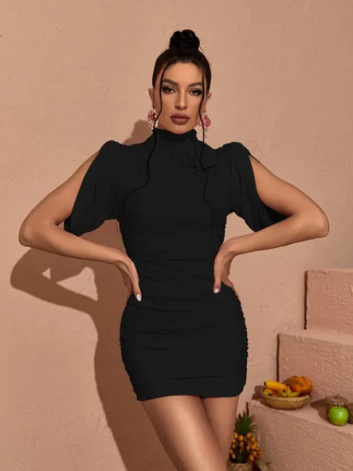 Dresses | Mini Dresses*Mew Mews Fashion Jessamy Ruched Mini Dress In Black