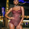 Bodysuits | Tops*Nuo Fansi Jodelle Rhinestone Sequin Bodysuit