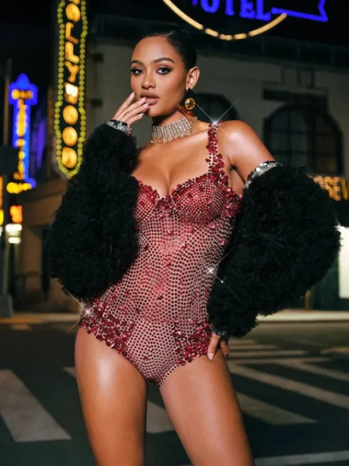 Bodysuits | Tops*Nuo Fansi Jodelle Rhinestone Sequin Bodysuit