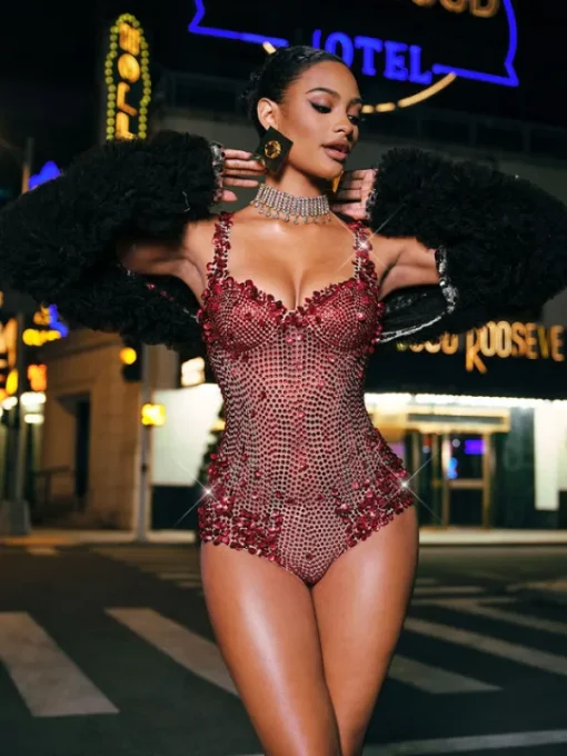 Bodysuits | Tops*Nuo Fansi Jodelle Rhinestone Sequin Bodysuit
