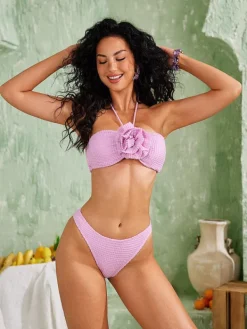 Bikini Sets | Swimwear*Mew Mews Fashion Jojo Seersucker Flower Bikini Three Piece Set