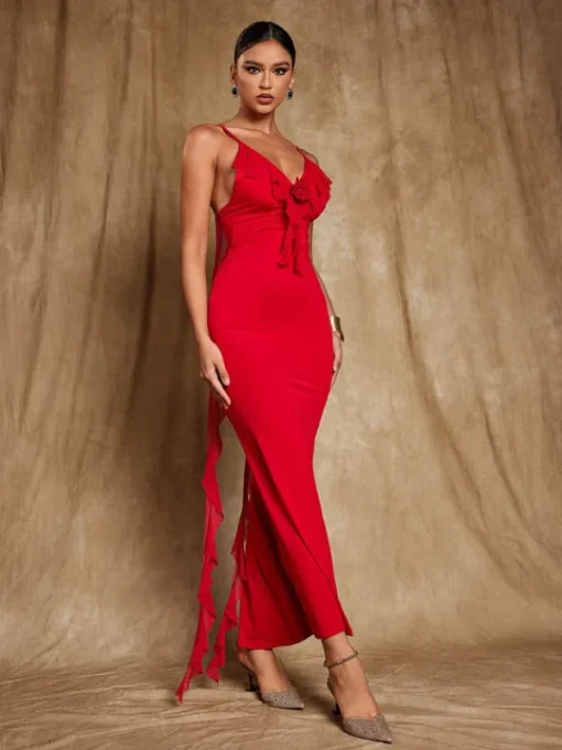 Dresses | Maxi Dresses*Mew Mews Fashion Jolene Backless Flower Draped Maxi Dress