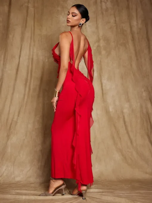 Dresses | Maxi Dresses*Mew Mews Fashion Jolene Backless Flower Draped Maxi Dress