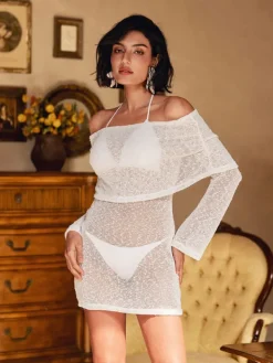 Mini Dresses | Dresses*Mew Mews Fashion Juliea Off Shoulder Knitted Mini Dress