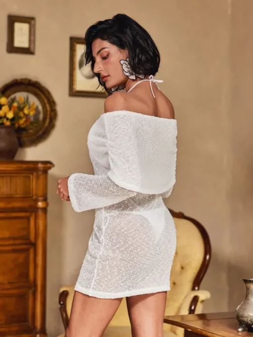 Mini Dresses | Dresses*Mew Mews Fashion Juliea Off Shoulder Knitted Mini Dress