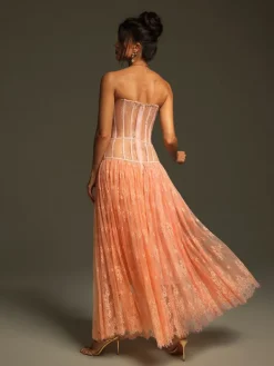 Dresses | Maxi Dresses*Mew Mews Fashion Juric Strapless Lace Mesh Maxi Dress
