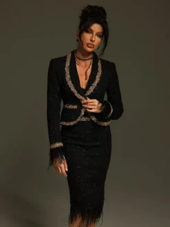 Blazers | Sets & Co-ords*Mew Mews Fashion Kadience Long Sleeve Feather Skirt Set