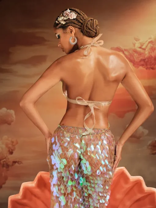 Armor Tops | Tops*Mew Mews Fashion O/S Kaelrix Halterneck Chain Armor Top In Green