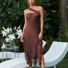 Dresses*Mew Mews Fashion Kassiani Asymmetric See Through Ruffle Dress