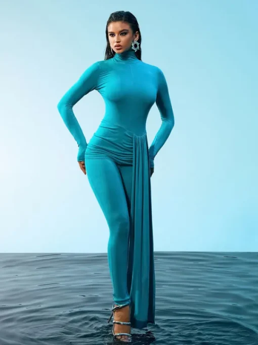 Armor Tops*Mew Mews Fashion Kayden Long Sleeve Draped Jumpsuit