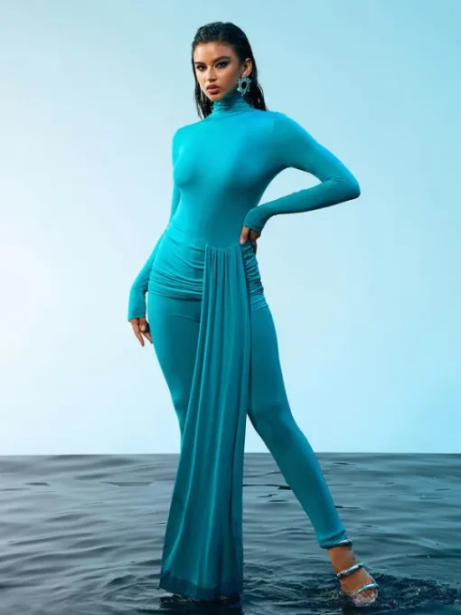 Armor Tops*Mew Mews Fashion Kayden Long Sleeve Draped Jumpsuit