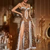 Dresses | Maxi Dresses*Mew Mews Fashion Kiran Leopard Lace Split Maxi Dress