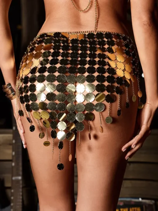 Skirts*Mew Mews Fashion O/S Kirstee Acrylic Circle Chainmail Skirt