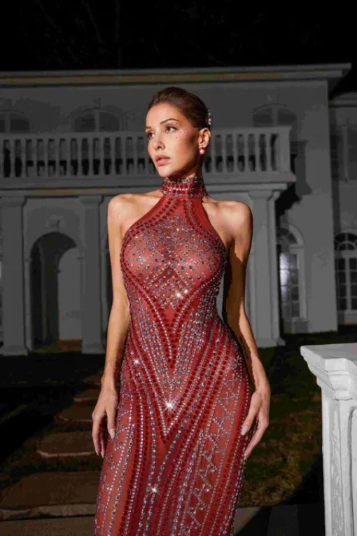 Embellishment | Dresses*Embellishment O/S Koa Sleeveless Rhinestone Mesh Maxi Dress