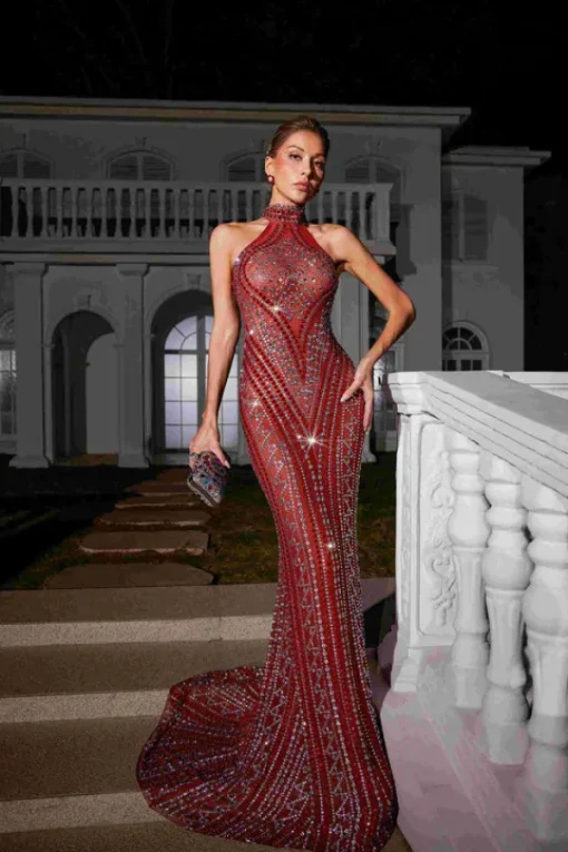 Embellishment | Dresses*Embellishment O/S Koa Sleeveless Rhinestone Mesh Maxi Dress