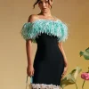 Dresses | Mini Dresses*Bandage Koda Strapless Fringe Flower Mini Dress