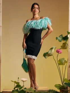 Dresses | Mini Dresses*Bandage Koda Strapless Fringe Flower Mini Dress