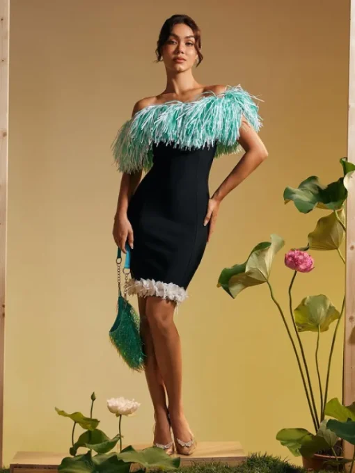Dresses | Mini Dresses*Bandage Koda Strapless Fringe Flower Mini Dress