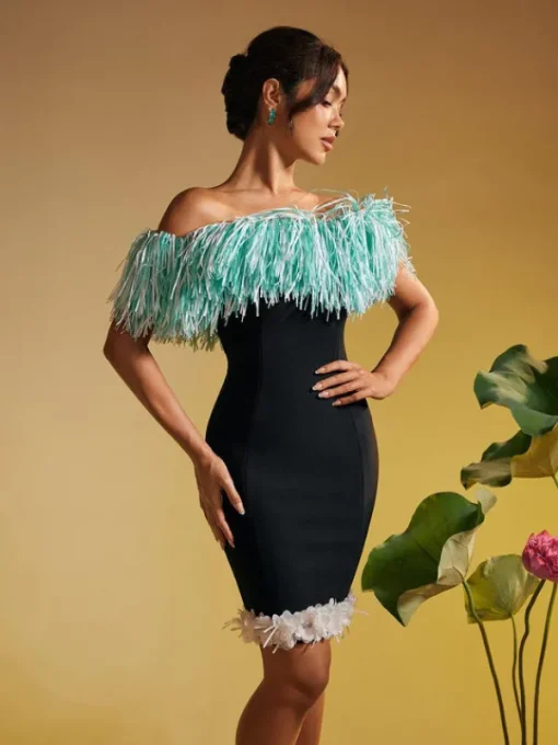 Dresses | Mini Dresses*Bandage Koda Strapless Fringe Flower Mini Dress
