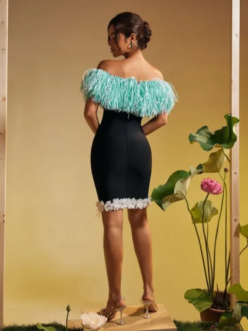 Dresses | Mini Dresses*Bandage Koda Strapless Fringe Flower Mini Dress