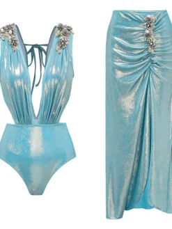 Sets & Co-ords*Mew Mews Fashion Korbin Cutout Ruched Split Sequin Skirt Set