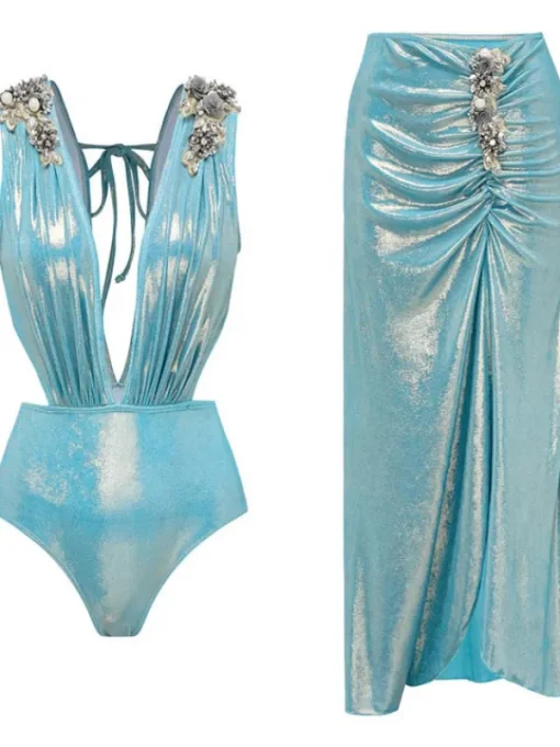 Sets & Co-ords*Mew Mews Fashion Korbin Cutout Ruched Split Sequin Skirt Set