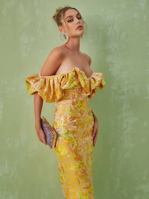 Dresses | Midi Dresses*Mew Mews Fashion Kore Off Shoulder Jacquard Midi Dress