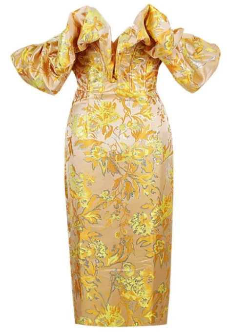 Dresses | Midi Dresses*Mew Mews Fashion Kore Off Shoulder Jacquard Midi Dress