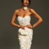 Dresses | Midi Dresses*Mew Mews Fashion Krystie Strapless Flower Embroidered Midi Dress