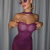 Dresses*Mew Mews Fashion Kyrie Backless Crystal Mini Dress In Purple