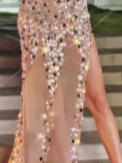 Dresses | Maxi Dresses*W Jia Kyrissa Strapless Embellished Split Mesh Maxi Dress