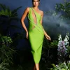 Dresses | Midi Dresses*Bandage Laibah Leafy Rhinestone Cutout Midi Dress
