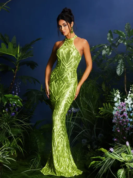 Dresses | Maxi Dresses*Mew Mews Fashion Lajita Halterncke Sequin Maxi Dress