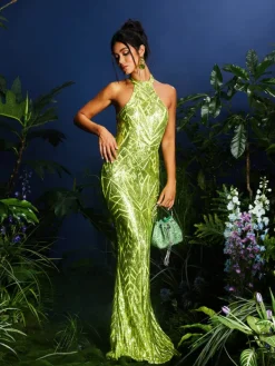Dresses | Maxi Dresses*Mew Mews Fashion Lajita Halterncke Sequin Maxi Dress