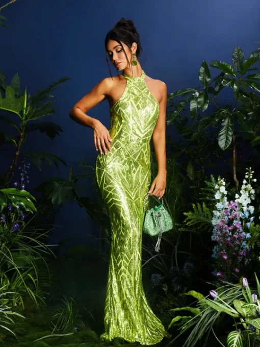 Dresses | Maxi Dresses*Mew Mews Fashion Lajita Halterncke Sequin Maxi Dress
