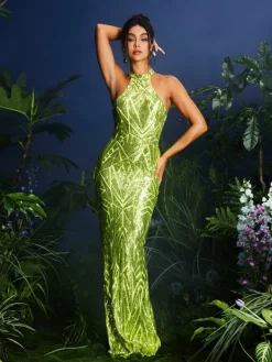 Dresses | Maxi Dresses*Mew Mews Fashion Lajita Halterncke Sequin Maxi Dress