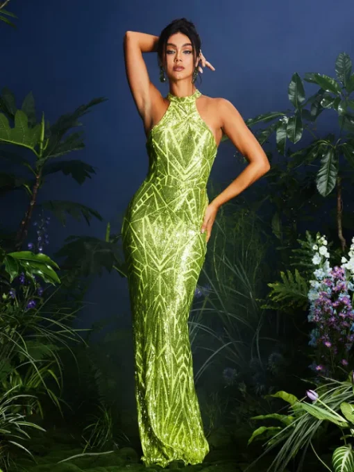 Dresses | Maxi Dresses*Mew Mews Fashion Lajita Halterncke Sequin Maxi Dress