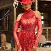 Bodysuits | Tops*Embellishment Lakendra Long Sleeve Crystal Fringe Bodysuit