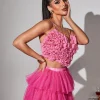 Tops*Mew Mews Fashion Laurelin Spaghetti Heart Ruffle Top In Pink