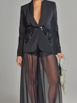 Sets & Co-ords*Mew Mews Fashion Leonardo Rhinestone Mesh Blazer Set