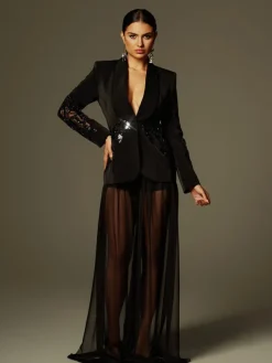 Sets & Co-ords*Mew Mews Fashion Leonardo Rhinestone Mesh Blazer Set
