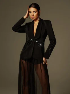 Sets & Co-ords*Mew Mews Fashion Leonardo Rhinestone Mesh Blazer Set